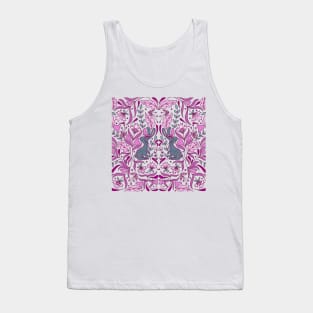 Scandinavian Folk Art Rabbit Pink Palette | Rabbit | Whimsical Tank Top